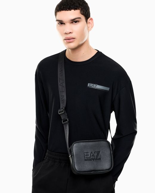 Borsa A Tracolla Con Logo di EA7 in Blue