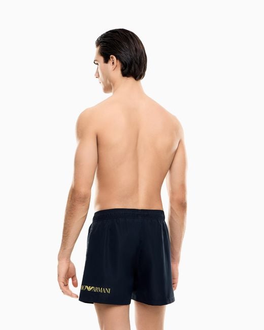 EA7 Blue Swim Trunks With Logo for men