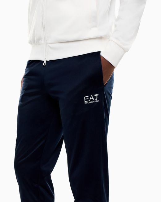 EA7 White Technical-Fabric Core Identity Tracksuit for men