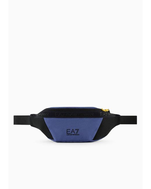 EA7 Blue Logo Series Technical Fabric Belt Bag for men