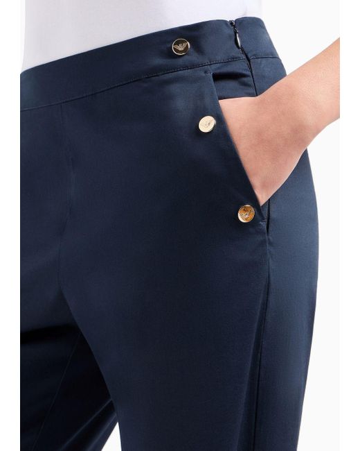 EA7 Blue Costa Smeralda Stretch-cotton Trousers