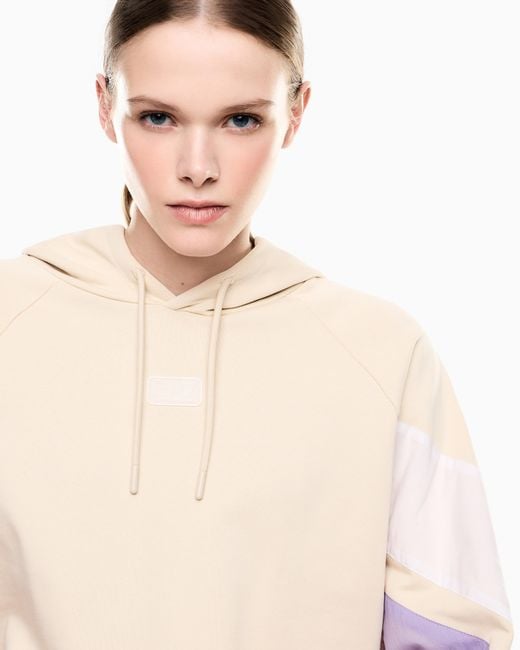 EA7 Natural Cotton-Blend Hooded Sweatshirt