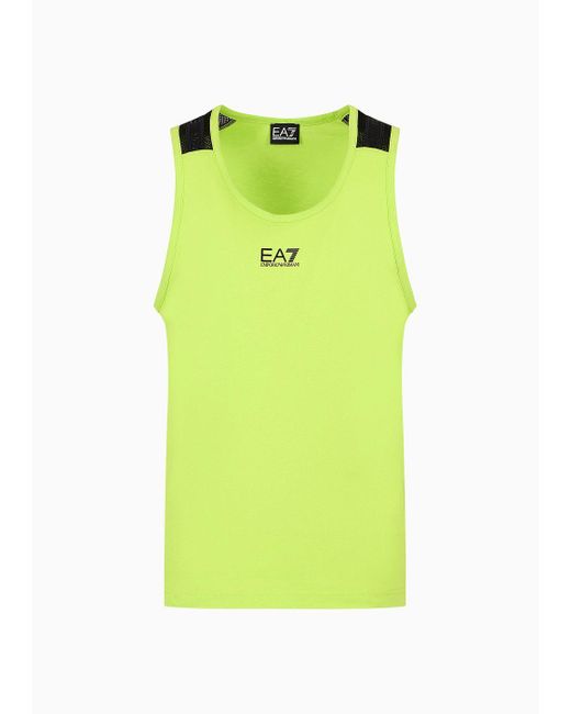 EA7 Green Core Identity Cotton Crew-neck T-shirt for men