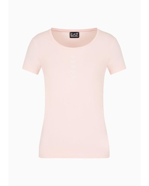 T-shirt Slim Fit di EA7 in Pink