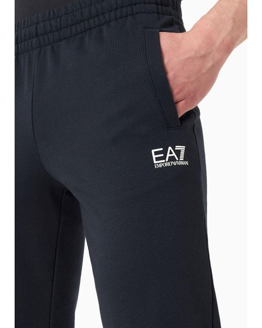 EA7 Blue Core Identity Cotton Joggers for men