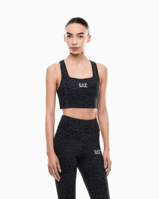 EA7 Black Medium-Support Sports Bra