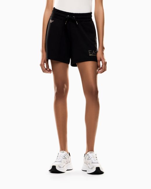 EA7 Black Evolution Shorts Aus Einer Elastischen Viskosemischung