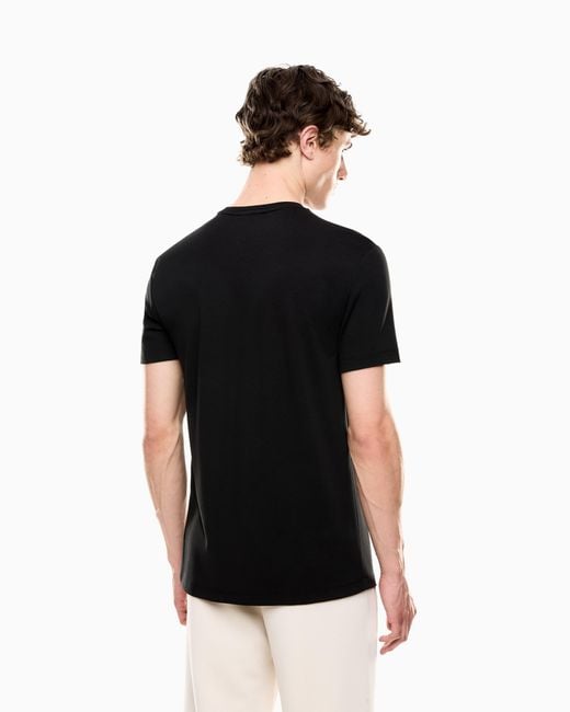 EA7 Black Label Viscose-Blend Crew-Neck T-Shirt for men