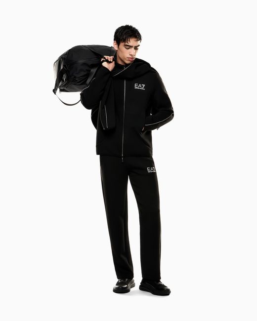 EA7 Label Hose Aus Einer Viskose-Mischung in Black für Herren