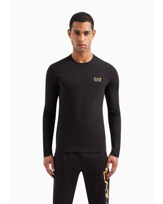 EA7 Core Identity T-shirt Mit Langen Ärmeln in Black für Herren