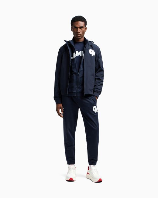 EA7 Blue Olimpia Milano Zip-Up Sweatshirt for men