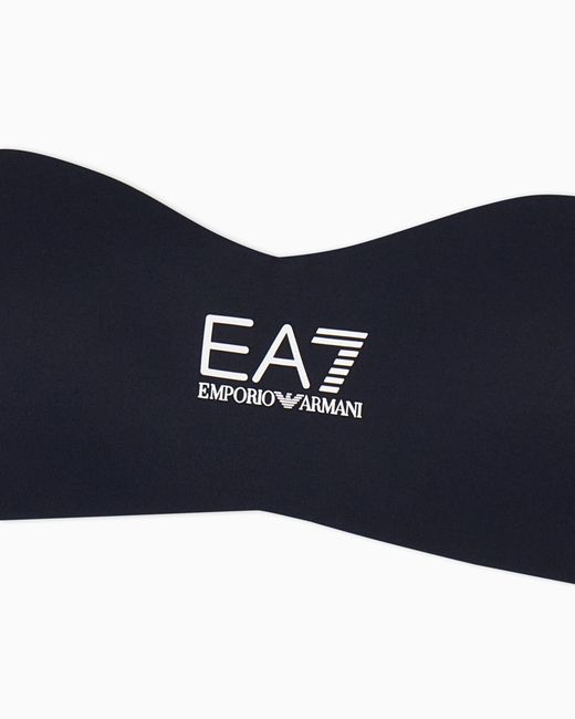 EA7 Blue Bandeau Bikini With Logo