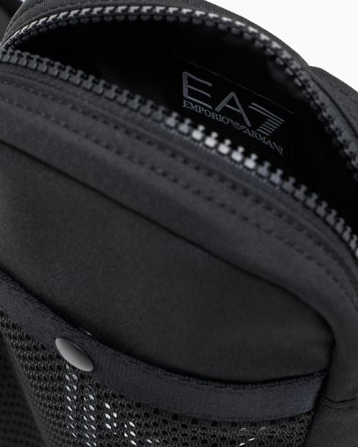EA7 Black Technical Fabric Belt Bag