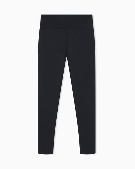 EA7 Blue Leggings Visibility High Waist Slim Fit Cotton Jersey