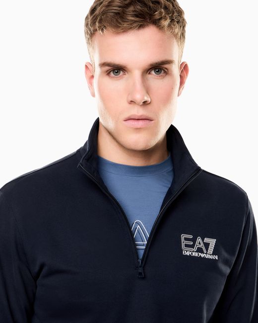 EA7 Blue Visibility Pure Cotton Tracksuit for men
