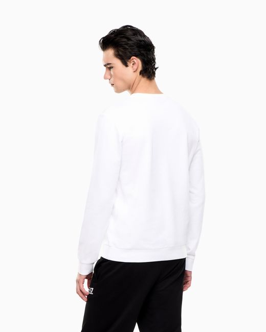 EA7 White Slim Sweatshirt Core Identity for men
