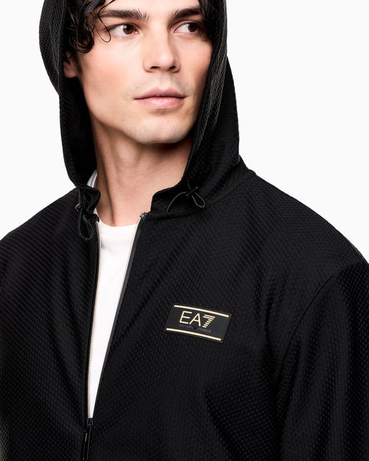EA7 Black Zip-Throughs for men