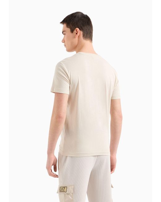 EA7 Natural Gold Label Pima-cotton Crew-neck T-shirt for men