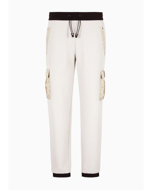 EA7 White Gold Label Technical-fabric Cargo Trousers for men