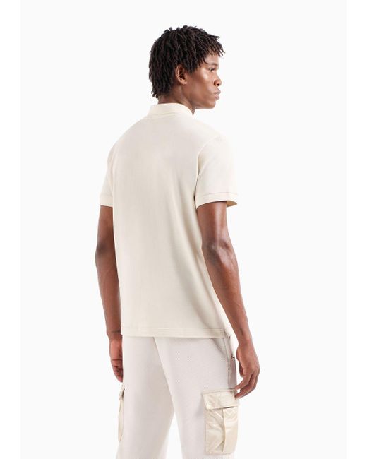 EA7 Natural Gold Label Pima-cotton Polo Shirt for men