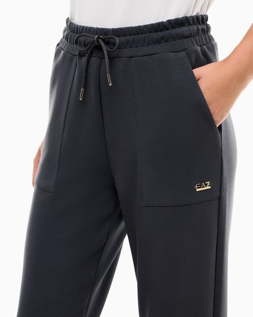 EA7 Blue Oversized Pants Core Lady Relax