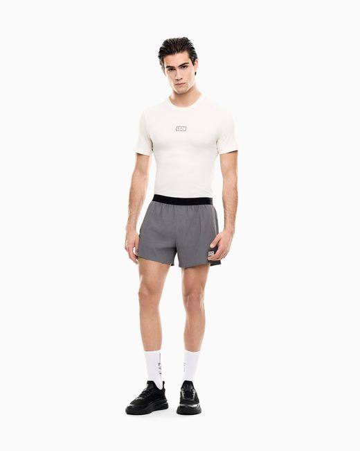 EA7 Gray Dynamic Athlete Shorts for men