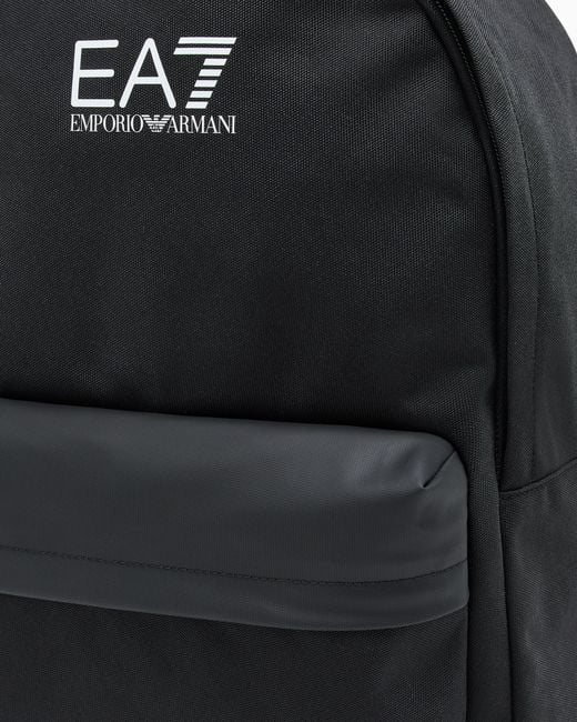 EA7 Black Train Core Round Backpack With Oversized Logo