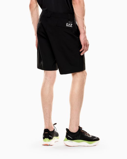 EA7 Black Slim Fit Bermuda Shorts for men