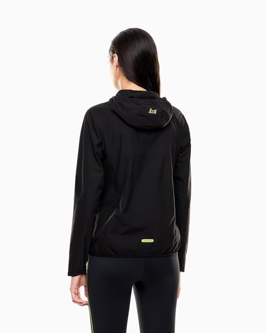 EA7 Black Dynamic Athlete Hooded Jacket