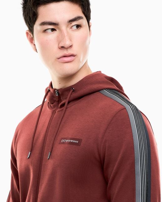 EA7 Red Hoodie Logo Series Regular Fit for men