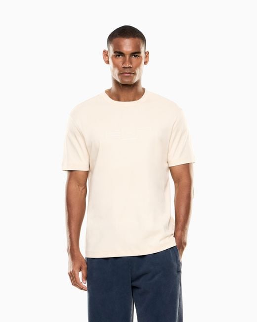 EA7 White Logo Series Cotton-Jersey T-Shirt for men
