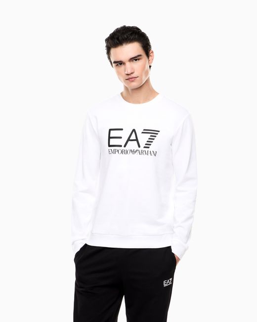 EA7 White Slim Sweatshirt Core Identity for men