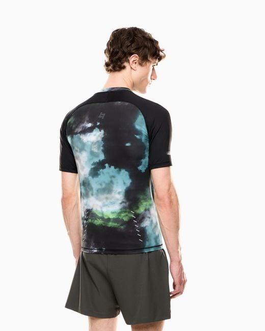 EA7 Blue Dynamic Athlete Printed T-Shirt for men