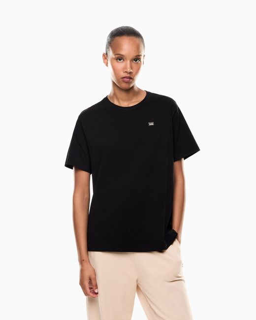 EA7 Black Kurzärmeliges Core Lady T-Shirt Aus Baumwollstretch-Jersey
