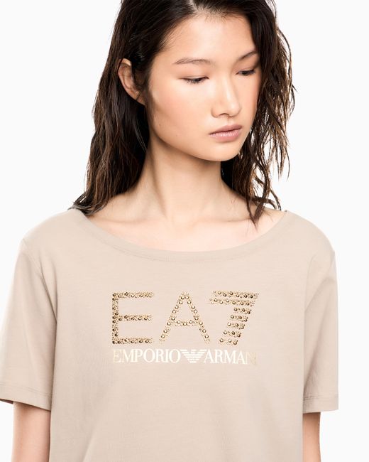 EA7 Natural Logo Series Stretch Cotton-Jersey T-Shirt