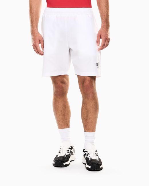 EA7 White Tennis Pro Shorts for men