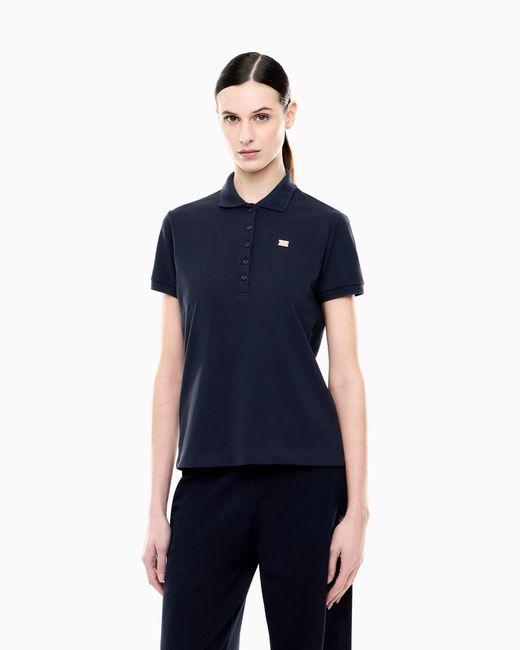 EA7 Blue Jersey Polo