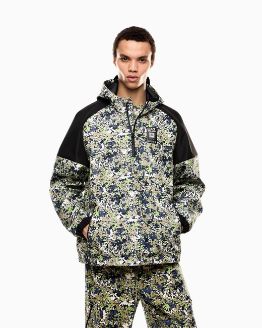 Giacca Con Cappuccio Visibility di EA7 in Green da Uomo