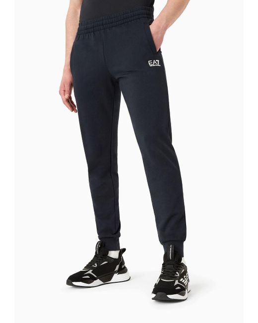 Pantaloni Joggers Core Identity In Cotone di EA7 in Blue da Uomo