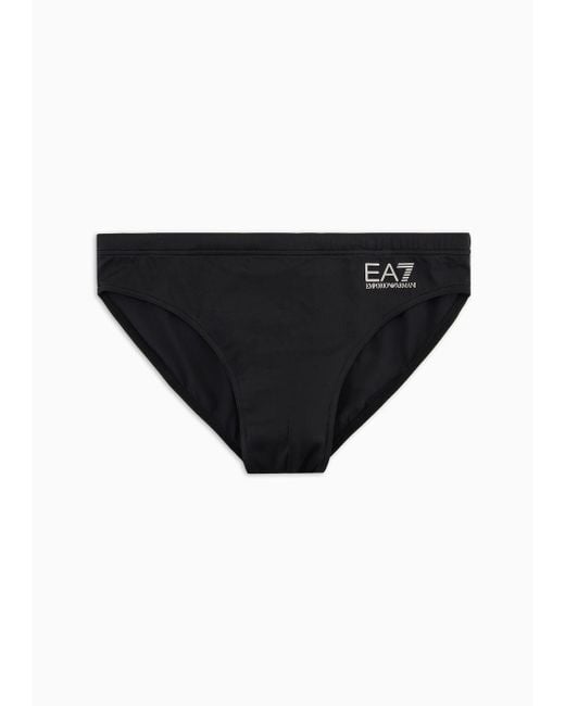 EA7 Black Low-waisted Swim Briefs With Asv Logo for men