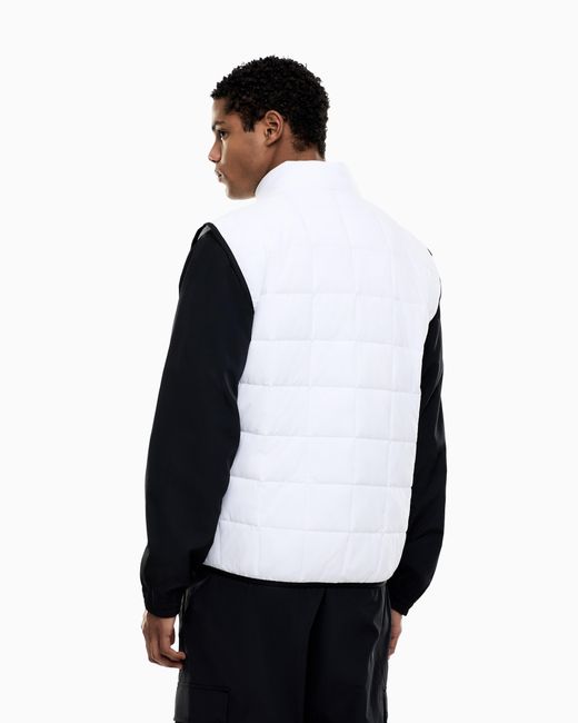 EA7 Gray Premium Shield Technical-Fabric Gilet for men