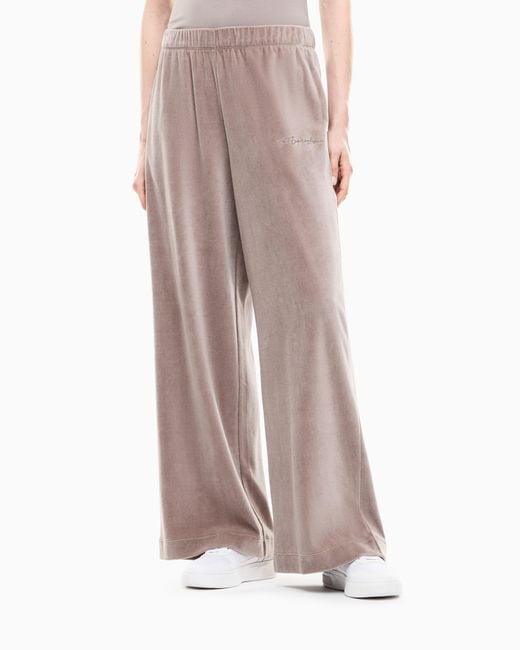EA7 Gray Trouser Athletic Velour Regular Fit Cotton Jersey