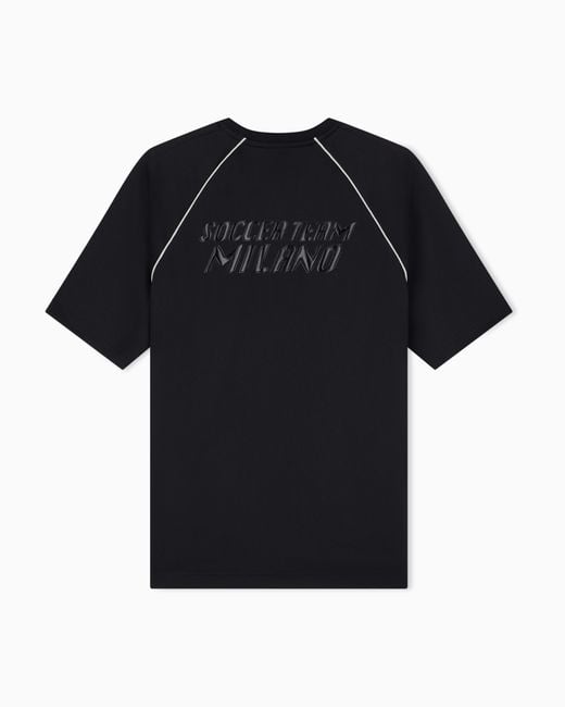 EA7 Black T-Shirt Soccer Regular Fit for men