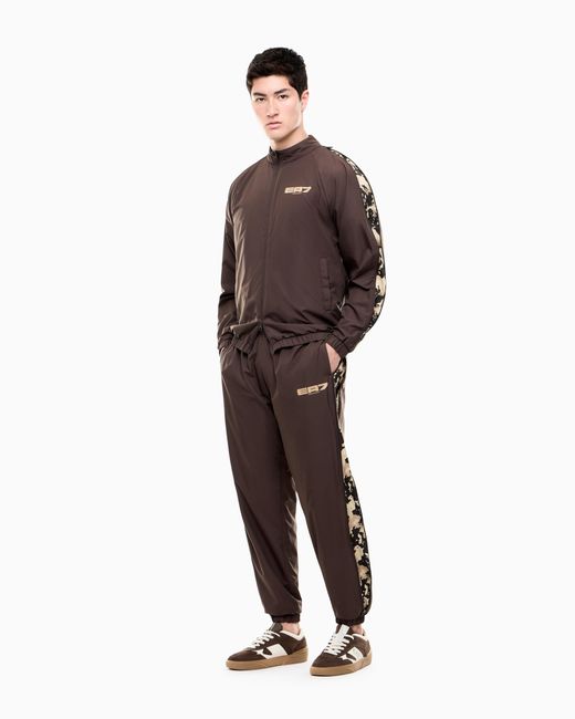 EA7 Brown Oversized Sweatshirt Graphic Series With Full Zip for men