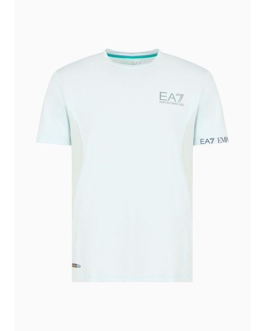 EA7 White Dynamic Athlete T-shirt In Ventus7 Technical Fabric for men