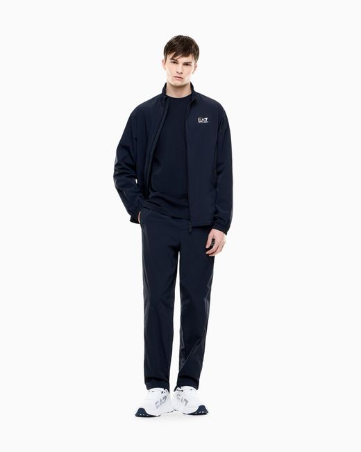 EA7 Blue Logo Series Cotton Jersey Long-Sleeved T-Shirt for men