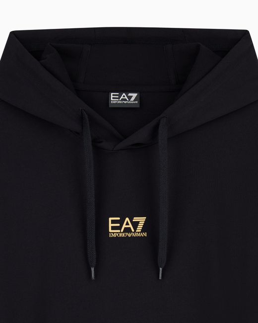 EA7 Black Cotton Business Suit With Hoodie And Joggers Core Identity for men