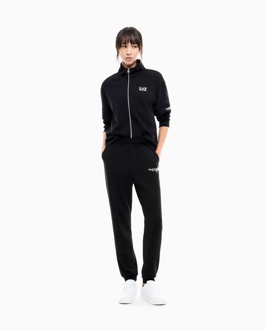 EA7 Black Trousers Logo Series Regular Fit Jersey