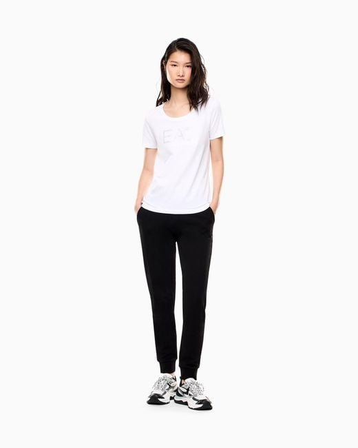 EA7 Black Work Trousers Logo Series