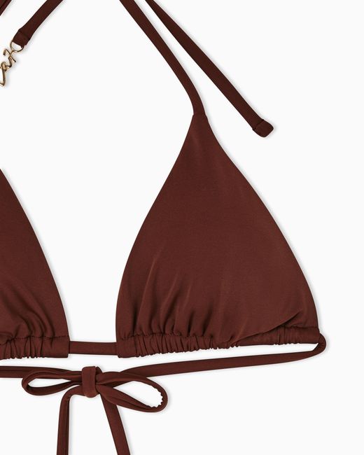 EA7 Brown Triangle Bikini With Metallic Logo